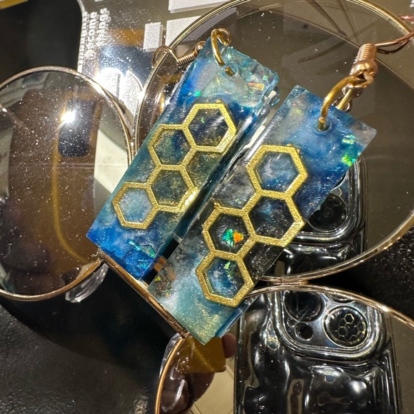 Buzzed Space Dangle Earrings - Picture 3 of 6